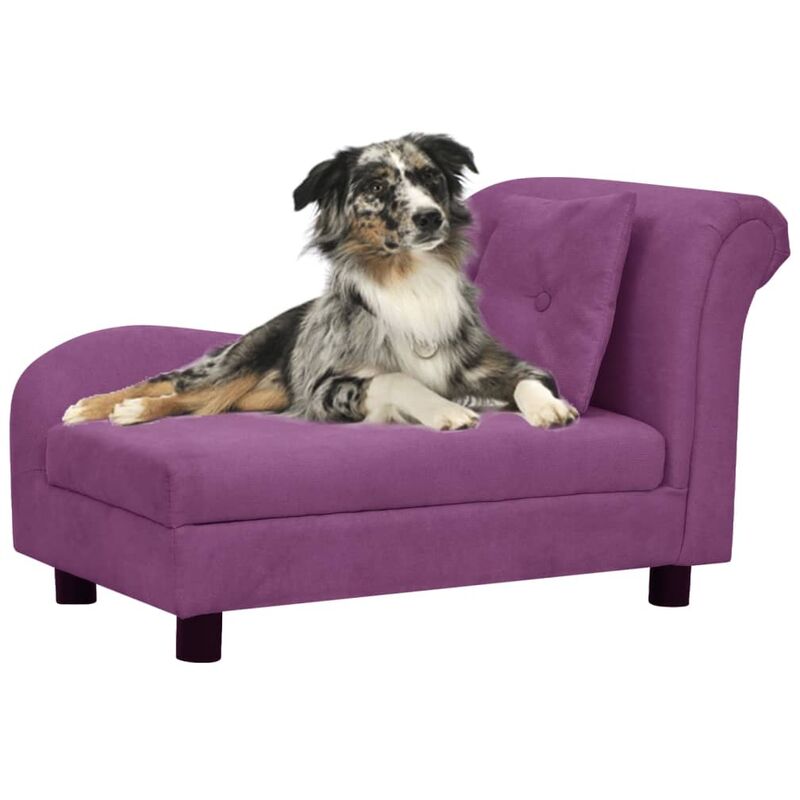 

BHD - Sofá para perros con almohada borgoña felpa 83x44x44 cm