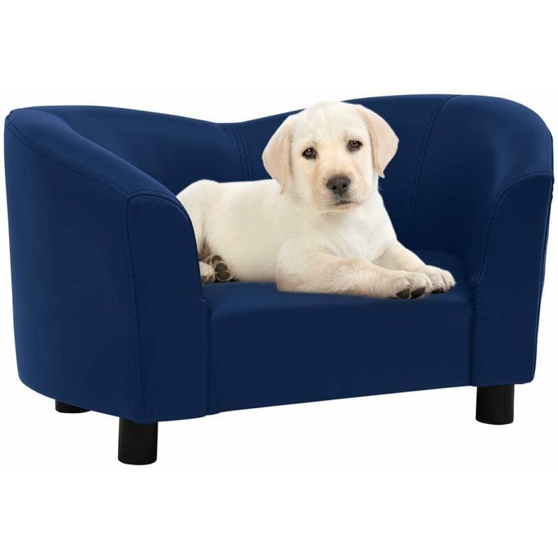 

Sofa para perros cuero sintetico azul 67x41x39 cm