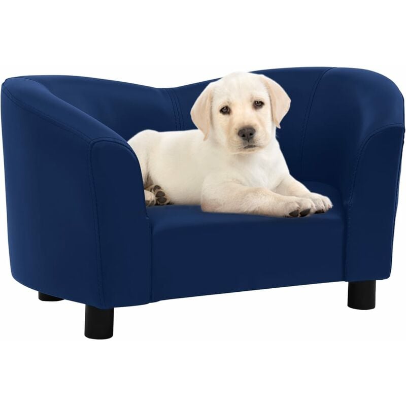 

BHD - Sofá para perros cuero sintético azul 67x41x39 cm