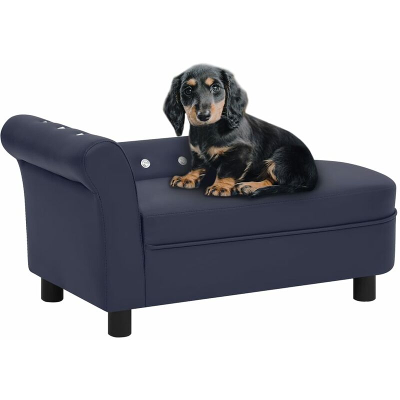 

BHD - Sofá para perros cuero sintético azul 83x45x42 cm