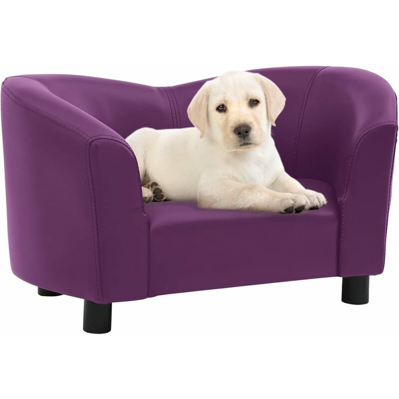 

BHD - Sofá para perros cuero sintético borgoña 67x41x39 cm