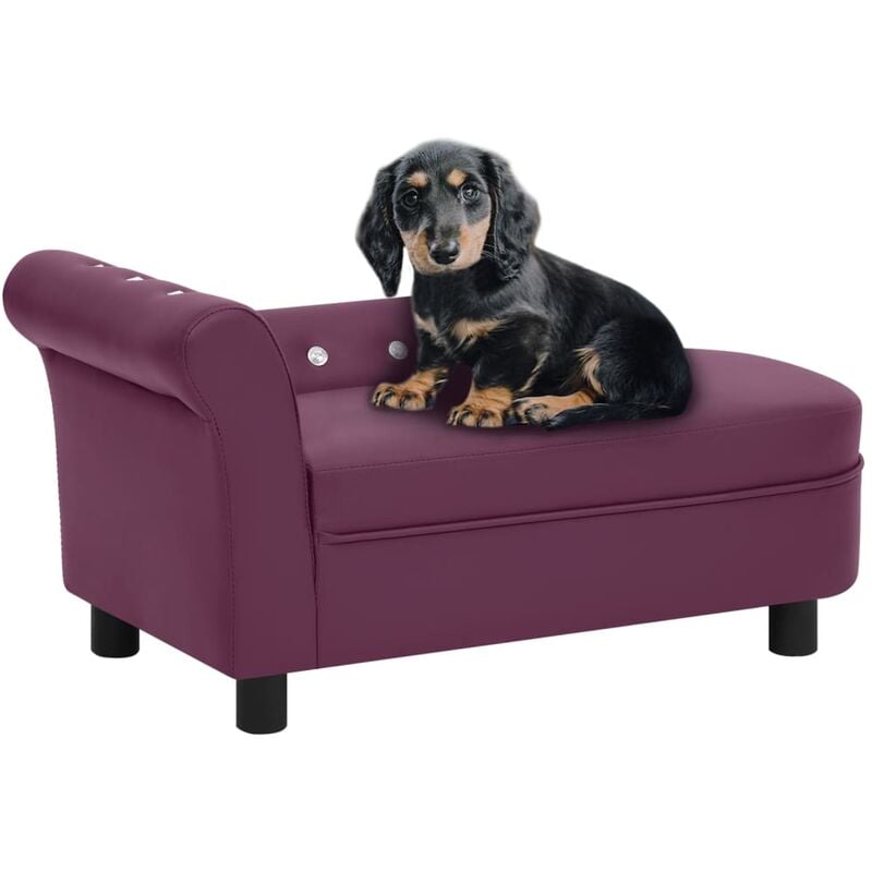 

BHD - Sofá para perros cuero sintético burdeos 83x45x42 cm