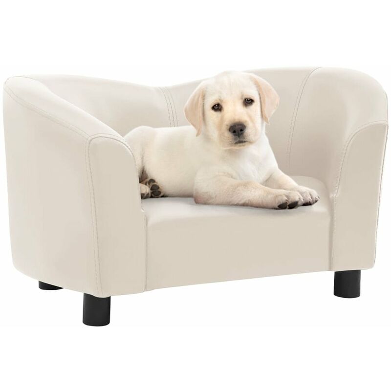 

Sofa para perros cuero sintetico crema 67x41x39 cm