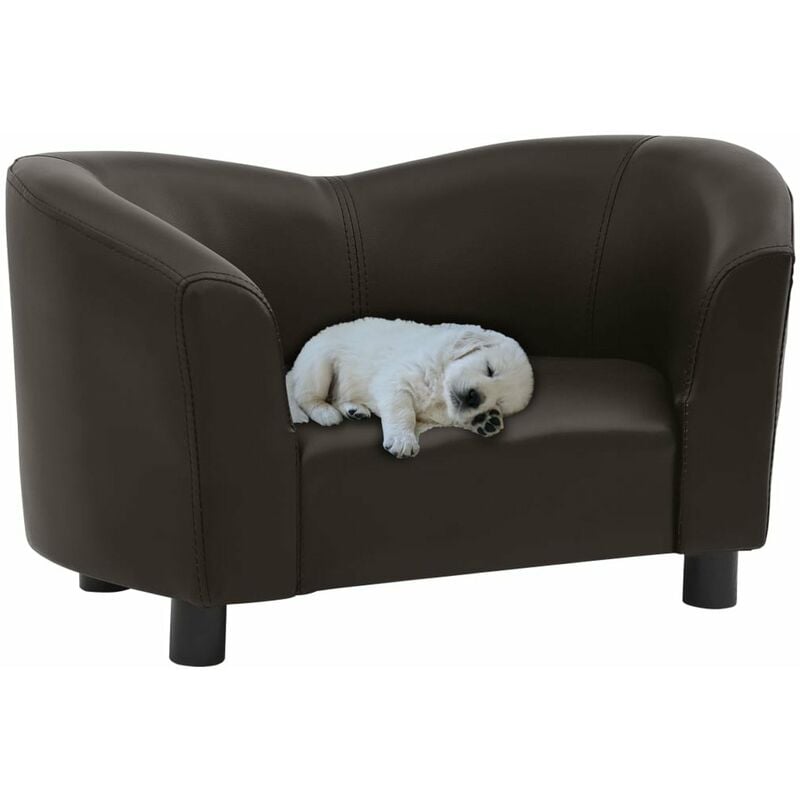 

Sofa para perros cuero sintetico marron 67x41x39 cm