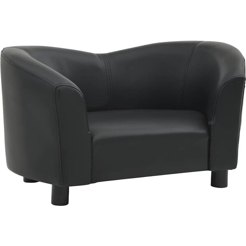 

vidaXL Sofá para perros cuero sintético negro 67x41x39 cm - Negro