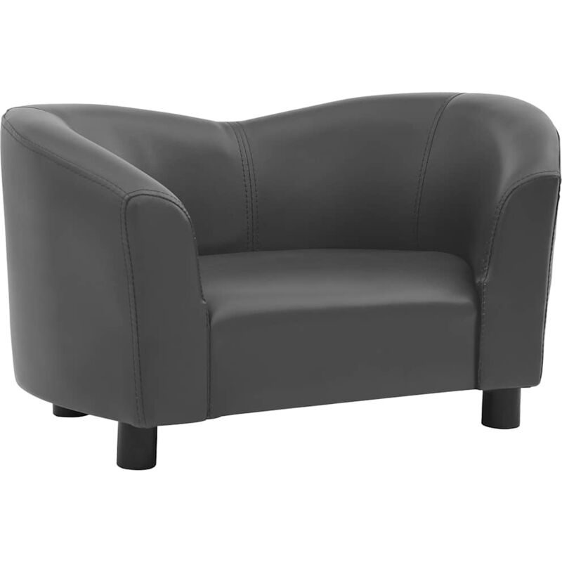 

vidaXL Sofá para perros cuero sintético gris 67x41x39 cm - Gris