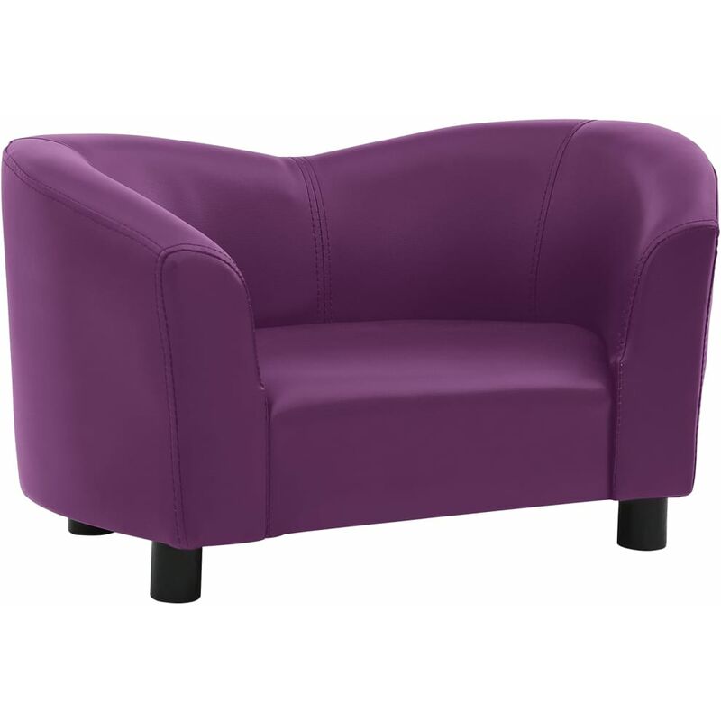 

vidaXL Sofá para perros cuero sintético borgoña 67x41x39 cm - Púrpura