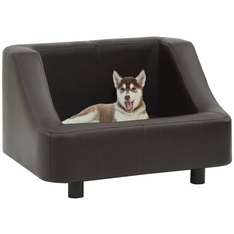 

Sofa para perros cuero sintetico marron 67x52x40 cm