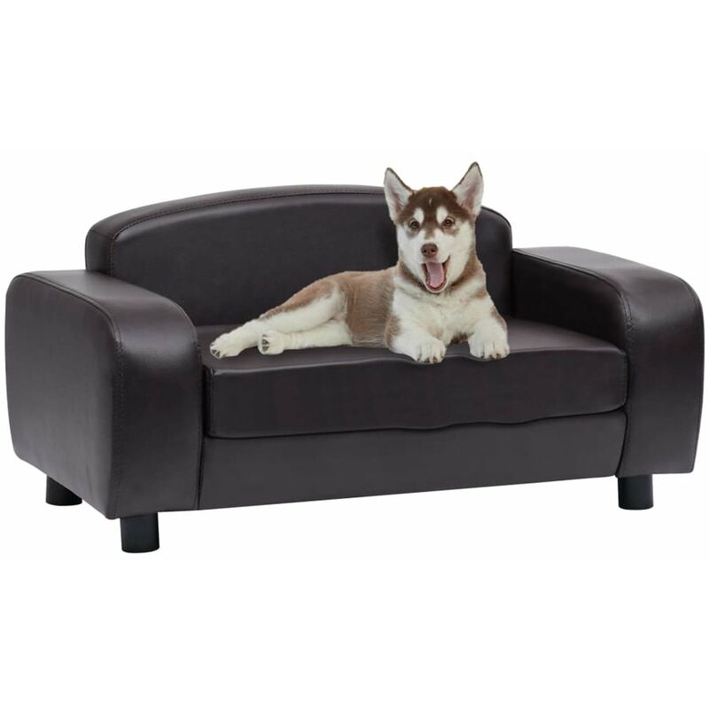 

Sofa para perros cuero sintetico marron 80x50x40 cm