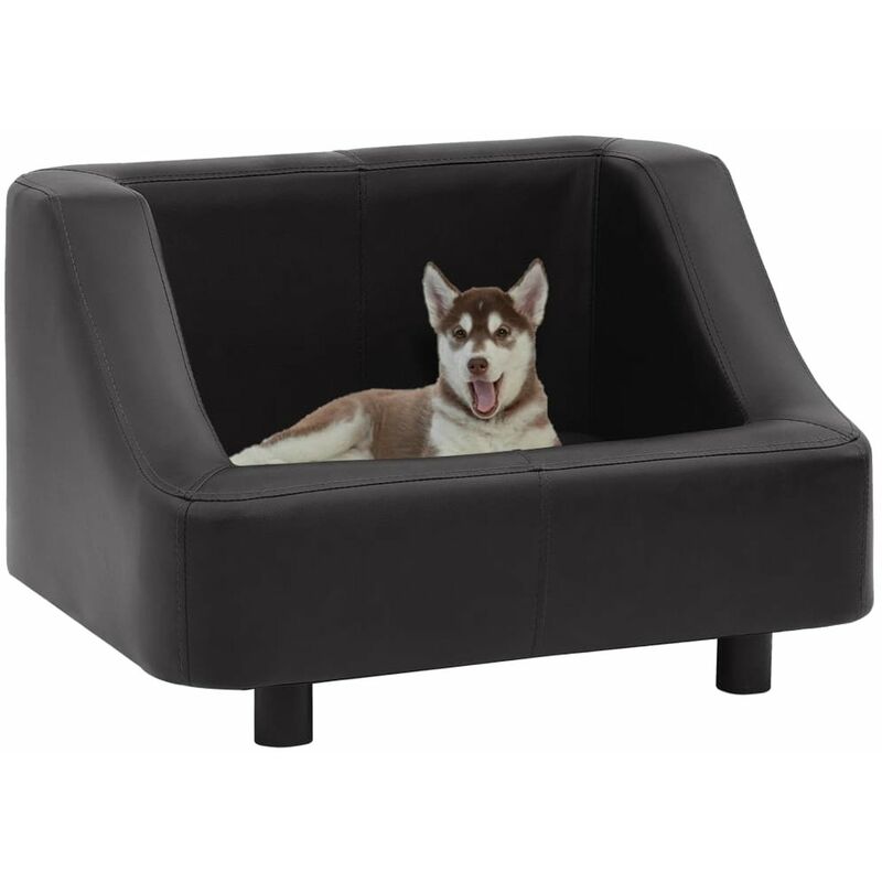 

Sofa para perros cuero sintetico negro 67x52x40 cm