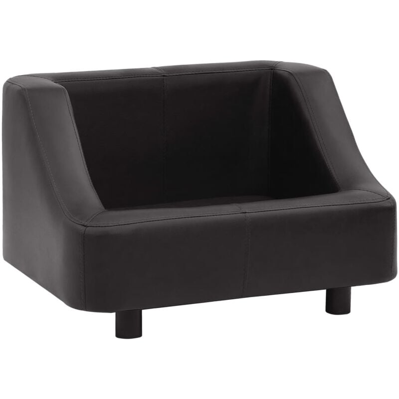 

vidaXL Sofá para perros cuero sintético negro 67x52x40 cm - Negro