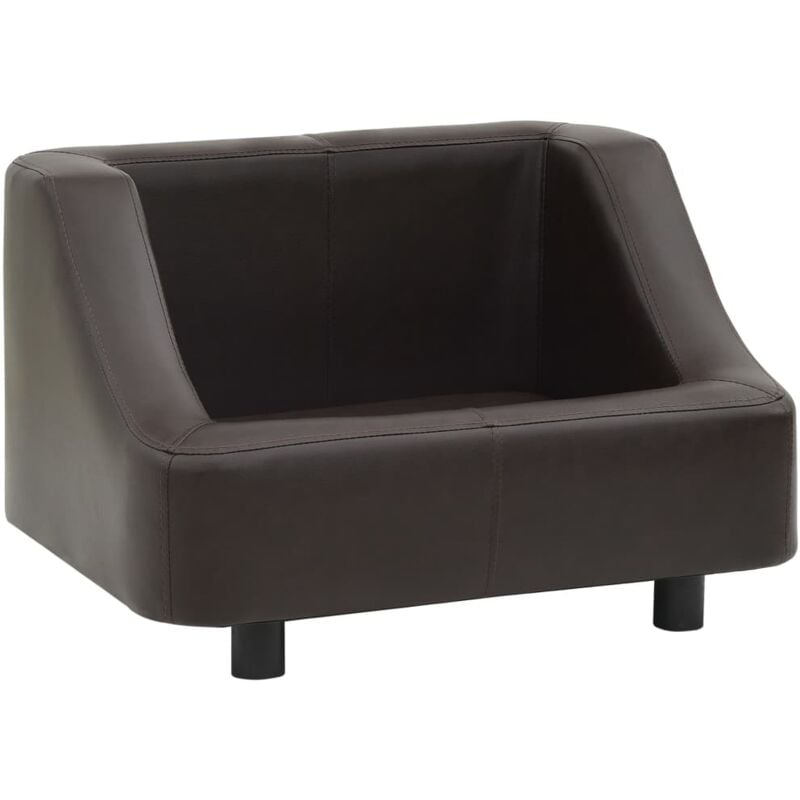 

vidaXL Sofá para perros cuero sintético marrón 67x52x40 cm - Marrón