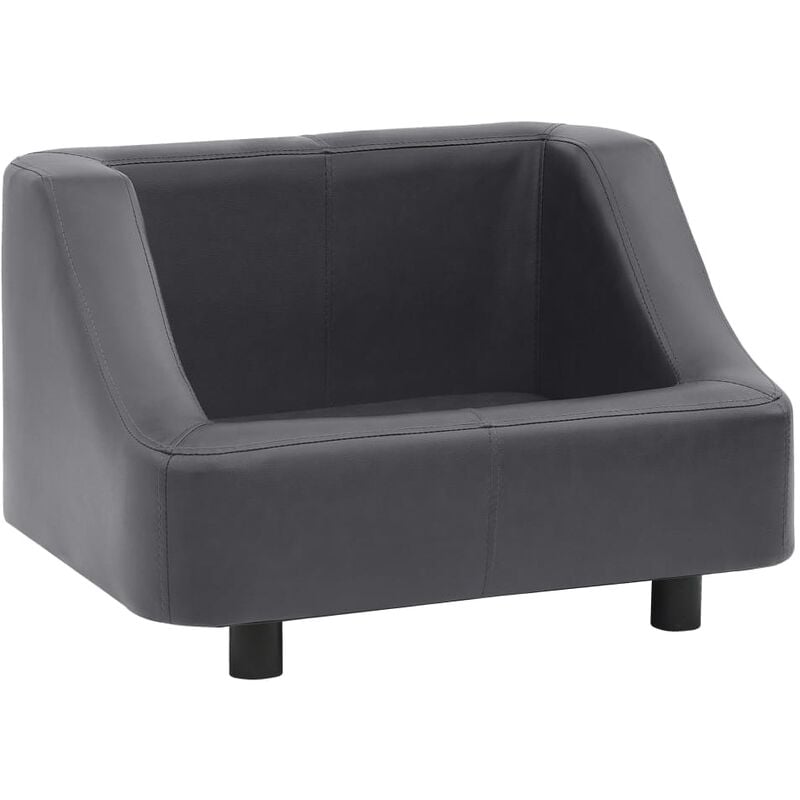 

vidaXL Sofá para perros cuero sintético gris 67x52x40 cm - Gris