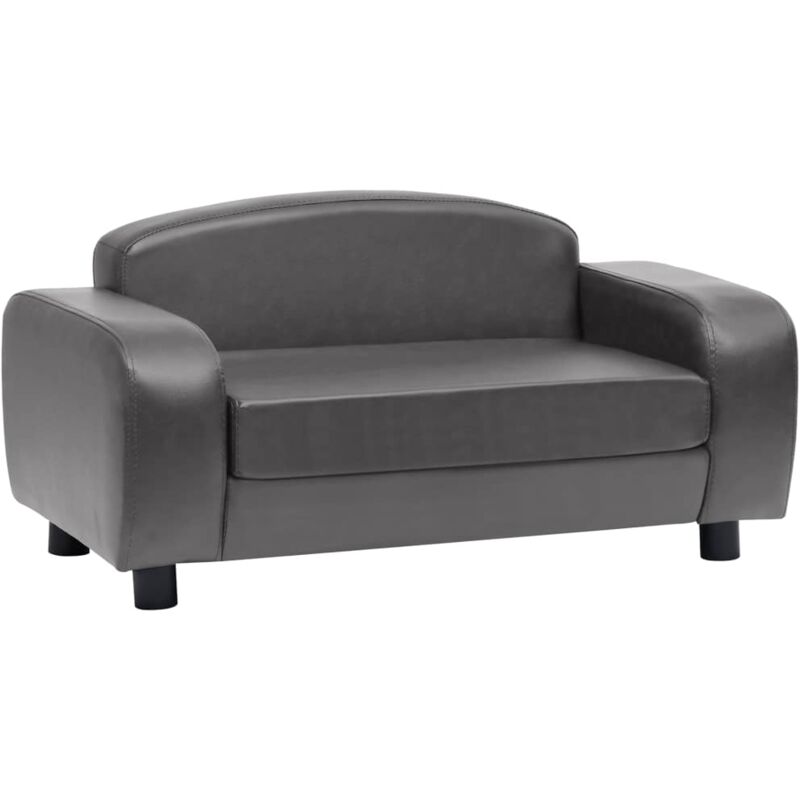 

vidaXL Sofá para perros cuero sintético gris 80x50x40 cm - Gris