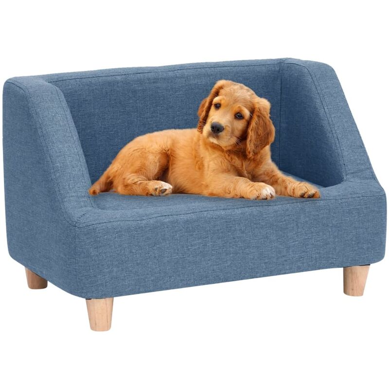 

BHD - Sofá para perros de lino azul 60x37x39 cm