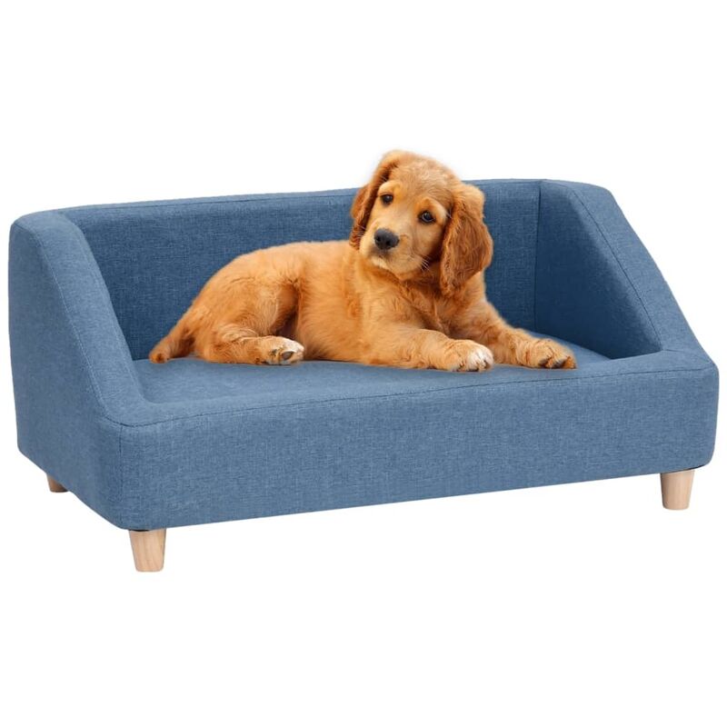

BHD - Sofá para perros de lino azul 85x50x39 cm