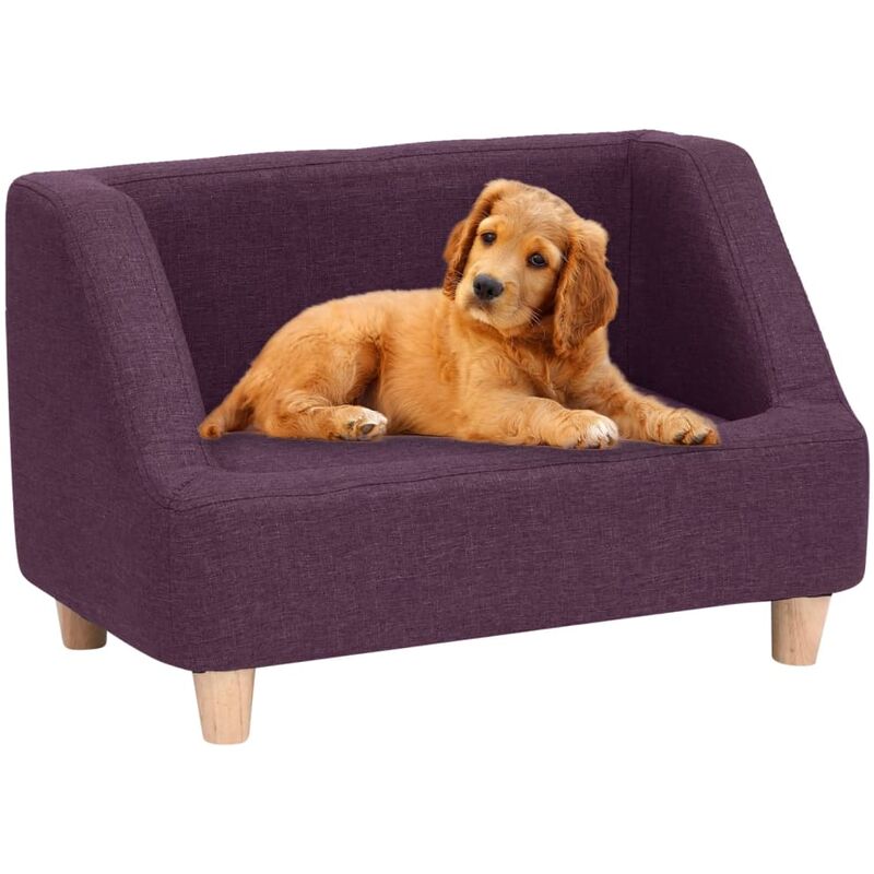 

BHD - Sofá para perros de lino borgoña 60x37x39 cm