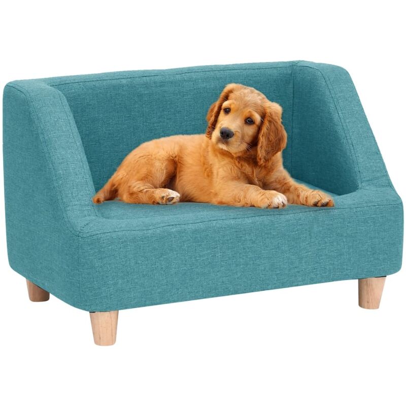 

BHD - Sofá para perros de lino turquesa 60x37x39 cm