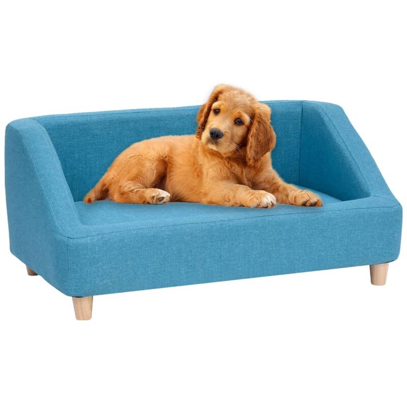 

BHD - Sofá para perros de lino turquesa 85x50x39 cm