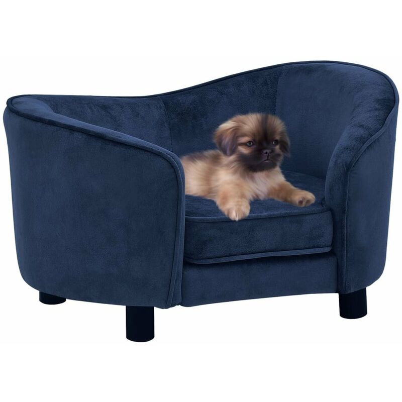 

Sofa para perros felpa azul 69x49x40 cm