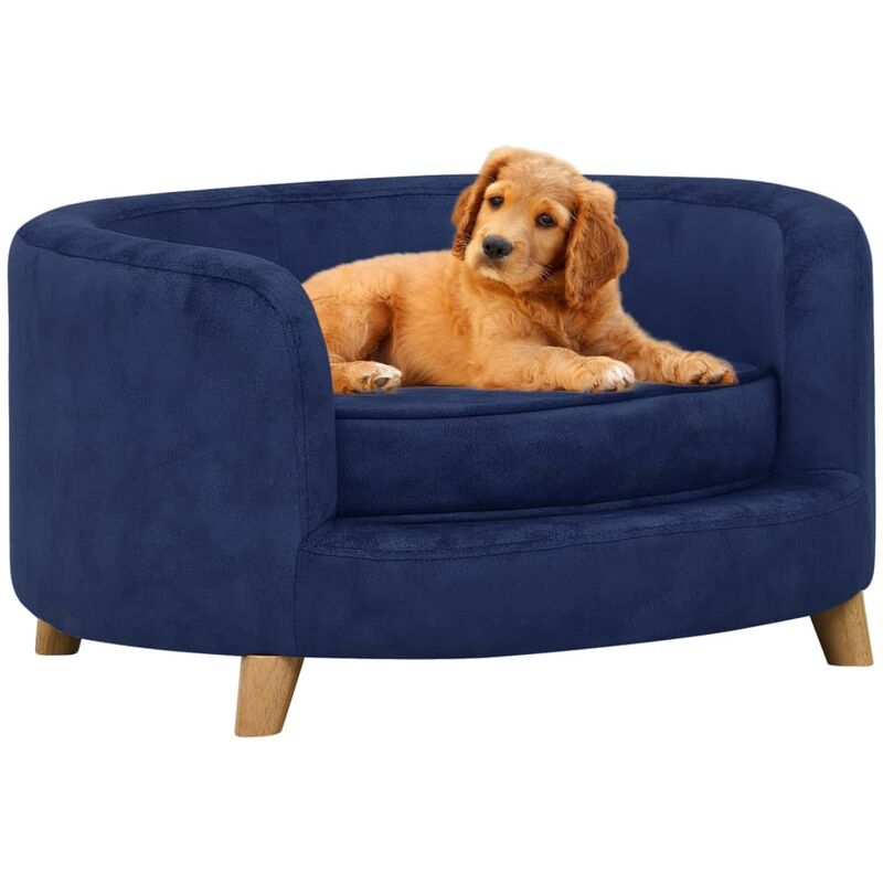 

BHD - Sofá para perros felpa azul 69x69x36 cm