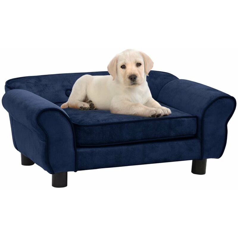 

Sofa para perros felpa azul 72x45x30 cm