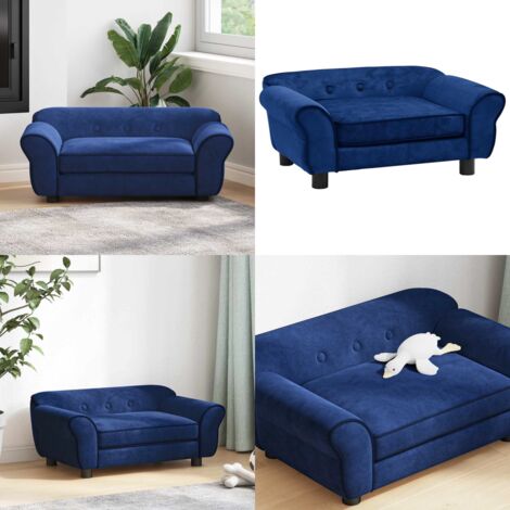 Sofá para perros felpa azul 72x45x30 cm - Sofá para gatos - Sofá para mascotas