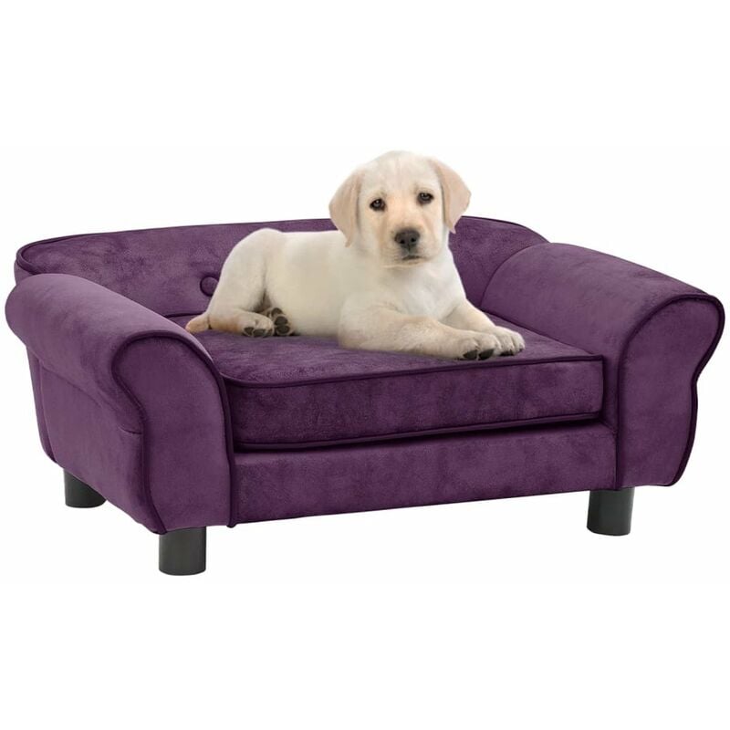 

Sofa para perros felpa color burdeos 72x45x30 cm