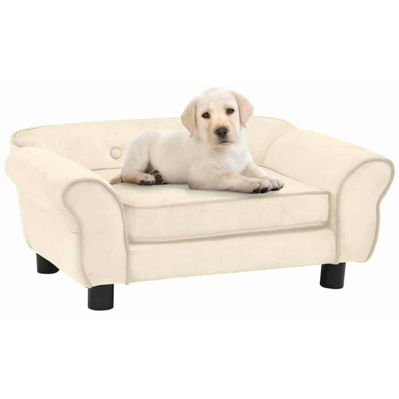 

Sofa para perros felpa color crema 72x45x30 cm