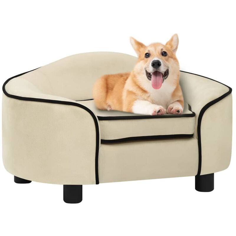 

BHD - Sofá para perros felpa crema 67x47x36 cm