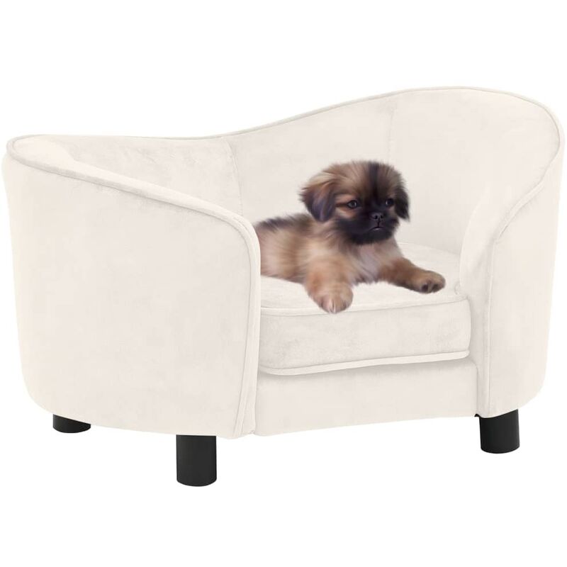 

BHD - Sofá para perros felpa crema 69x49x40 cm