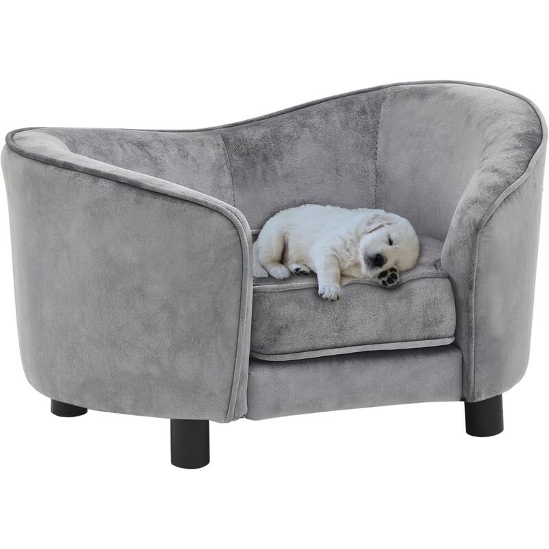 

BHD - Sofá para perros felpa gris 69x49x40 cm