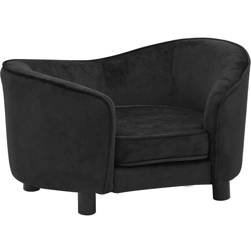 

vidaXL Sofá para perros felpa negro 69x49x40 cm - Negro