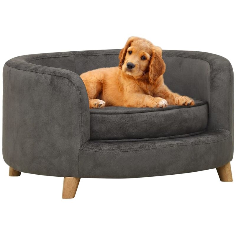 

BHD - Sofá para perros felpa gris 69x69x36 cm