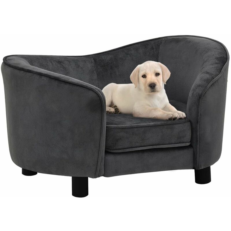 

Sofa para perros felpa gris oscuro 69x49x40 cm