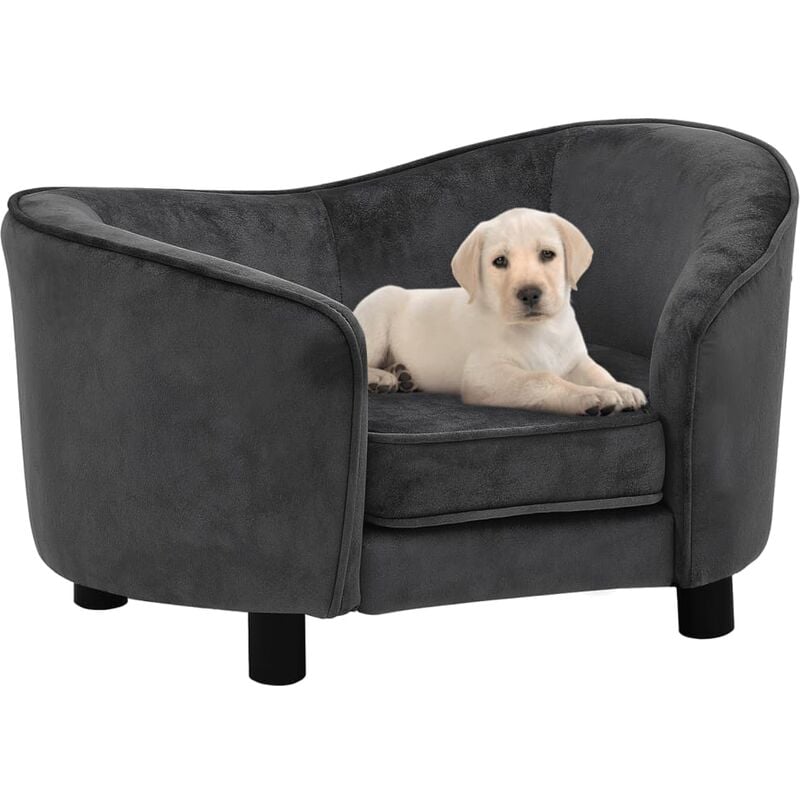 

BHD - Sofá para perros felpa gris oscuro 69x49x40 cm