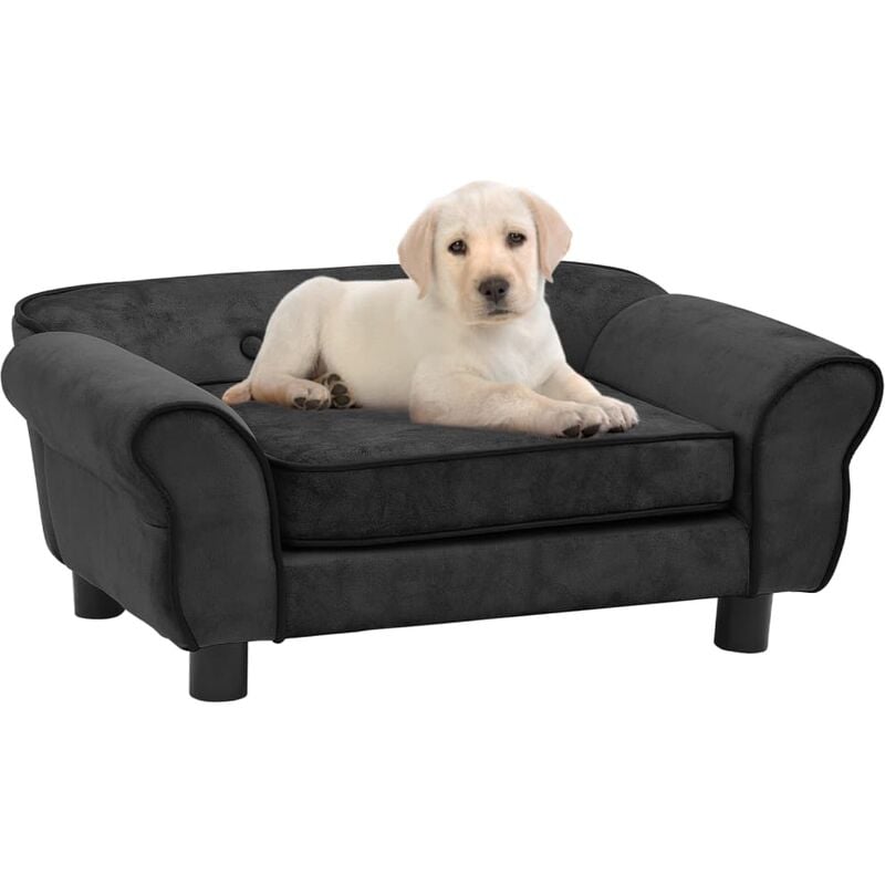 

BHD - Sofá para perros felpa gris oscuro 72x45x30 cm