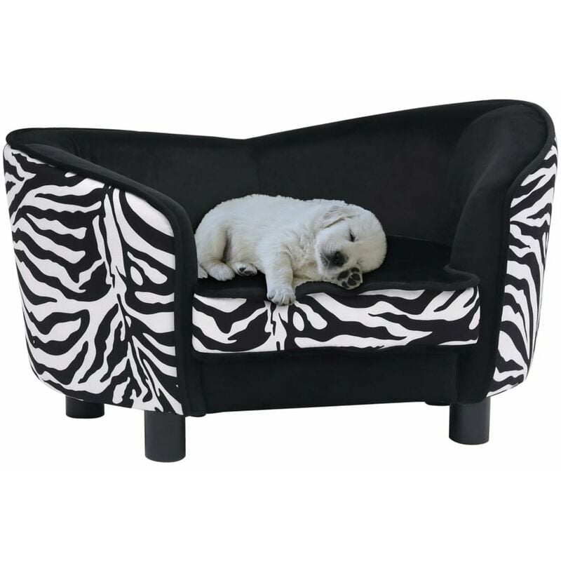 

Sofa para perros felpa negro 68x38x38 cm