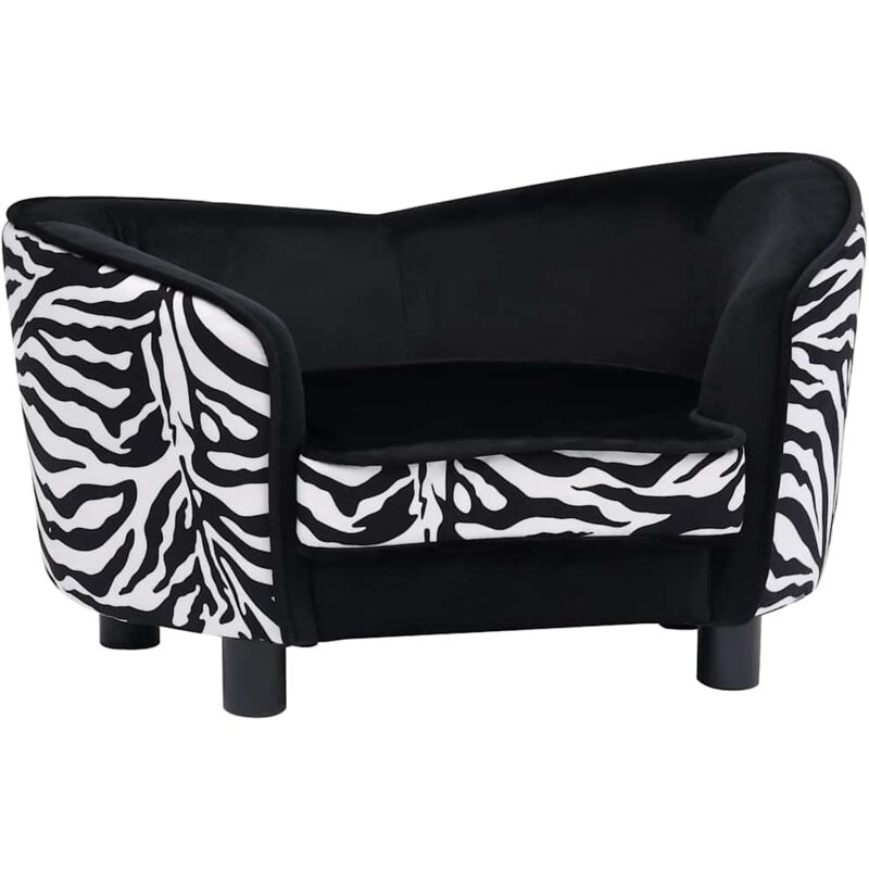 

vidaXL Sofá para perros felpa negro 68x38x38 cm - Negro