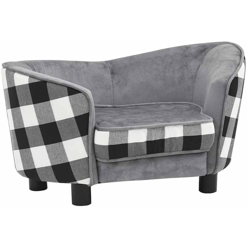 

vidaXL Sofá para perro felpa gris 68x38x38 cm - Gris