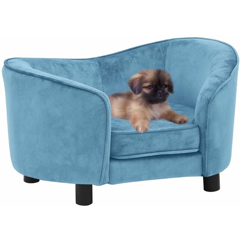

Sofa para perros felpa turquesa 69x49x40 cm