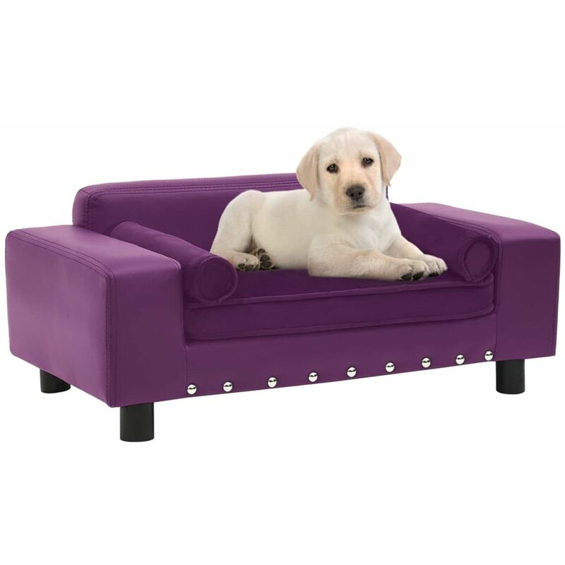 

Sofa para perros felpa y cuero sintetico burdeos 81x43x31 cm