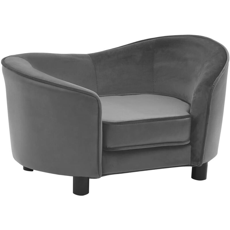 

vidaXL Sofá para perros felpa y cuero sintético gris 69x49x40 cm - Gris