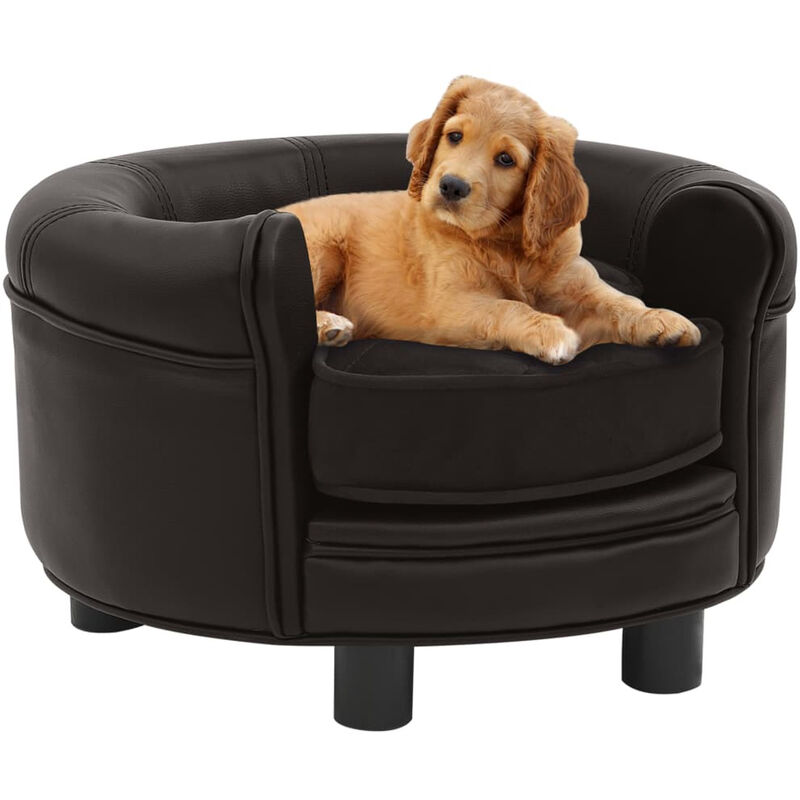 

Asupermall - Sofa para perros felpa y cuero sintetico marron 48x48x32 cm