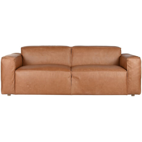 Sofa Piel 214X94X77 3 Plazas Cognac