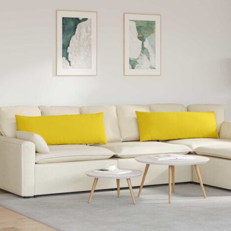 Sofa Pillows 2 pcs Light Yellow 120 x 40 cm Fabric vidaXL