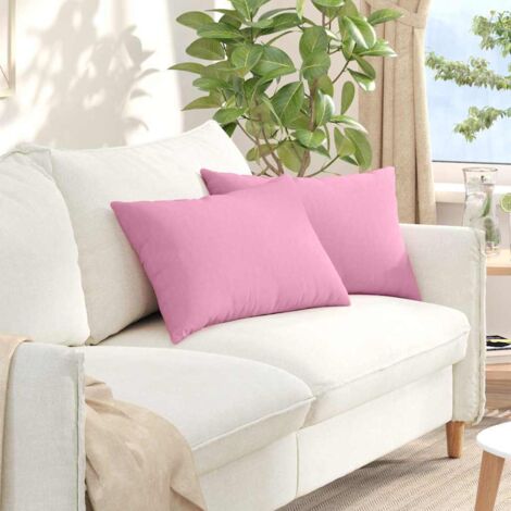 Sofa Pillows 2 pcs Pink 60 x 40 cm Fabric vidaXL
