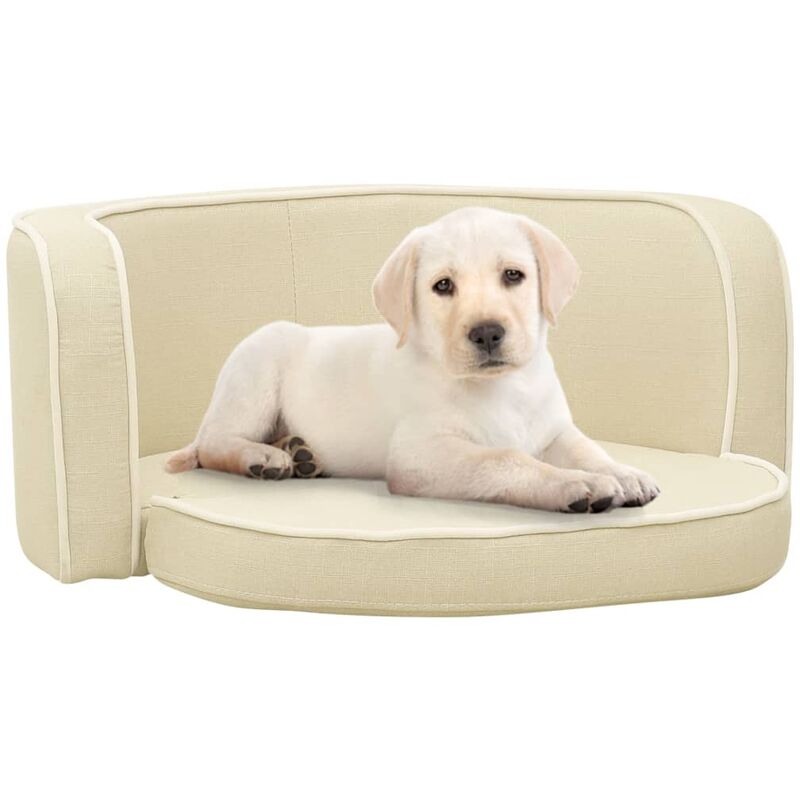 

BHD - Sofá plegable para perro cojín lavable de lino crema 76x71x30cm