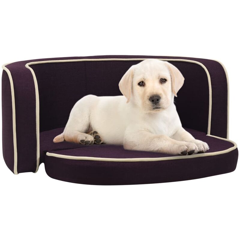 

BHD - Sofá plegable para perro cojín lavable lino burdeos 76x71x30cm