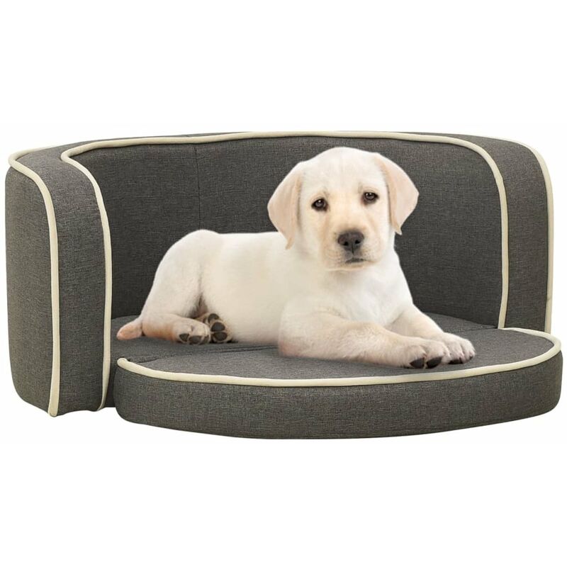 

Sofa plegable para perros cojin lavable de lino gris 76x71x30cm